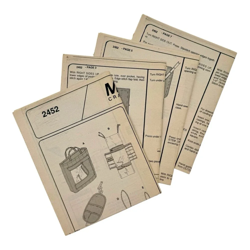 Vintage 1999 McCalls Crafts Sewing Pattern Sewing Accessories One-Size #2452